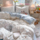 New Style Fresh and Simple Double-Layer Gauze Bed Sheet Four-Piece Set 2026 Student Dormitory Princess Style Single Bed Duvet Cover Three-Piece Set