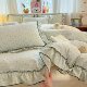 Korean-Style Double-Layer Gauze Lace Four-Piece Set Princess Style Washed Cotton Ruffle Quilt Cover Bed Sheet Dormitory Three-Piece Fitted Sheet Set