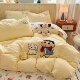 Cloud-Like Double-Layer Gauze Towel Embroidery Four-Piece Set, Class a Student Dormitory Bed Three-Piece Set, Washed Cotton Duvet Cover and Bed Sheet