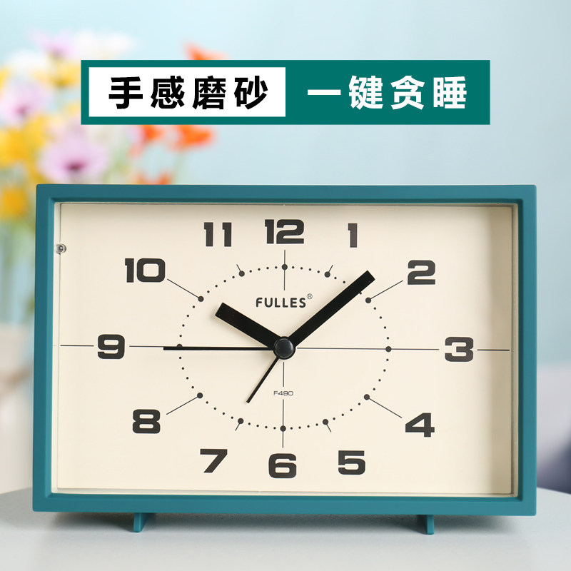 6 inch square frosted alarm clock mute work students with children boys and girls bedroom bedside clock clock desktop