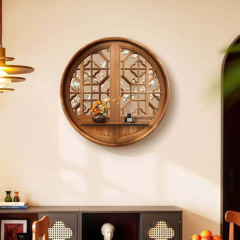 Song's Aesthetics Fake Window Decorative Painting Simulation Entrance Hallway Chinese Style Hanging Painting 2026 New Model Living Room Decoration