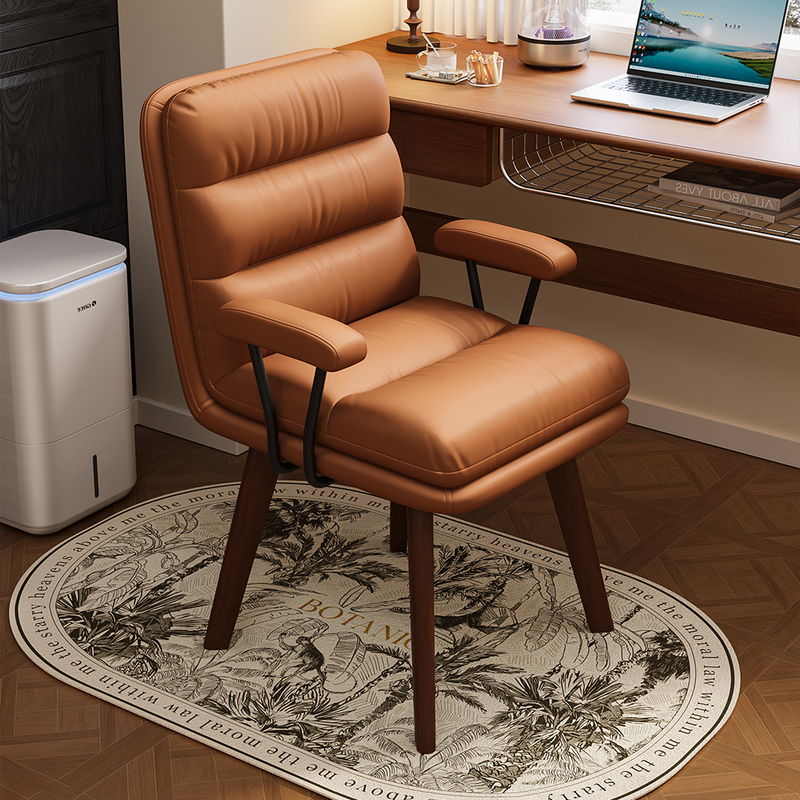 Solid Wood Computer Chair, Light Luxury, Rotatable Study Desk Chair, Comfortable for Long Sitting, Backrest Office Chair, Ergonomic Chair