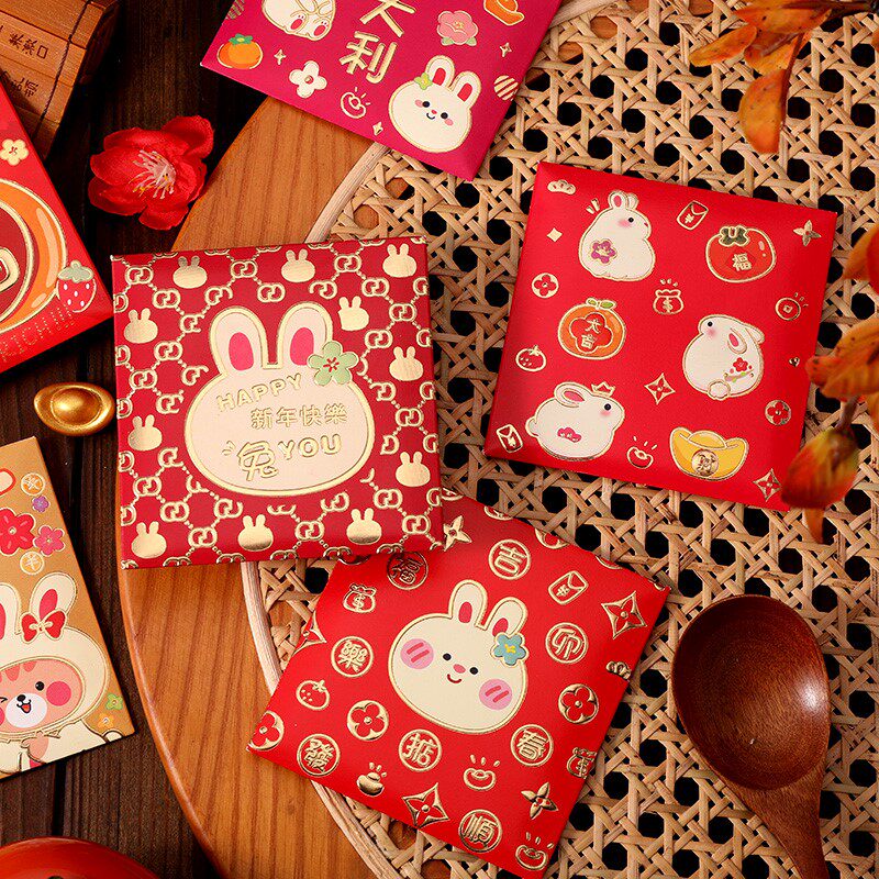 Small red envelope mini Chinese New Year 2023 New Year's Day New Year's greetings red envelopes for children in the year of the rabbit popular cartoon cute Spring Festival