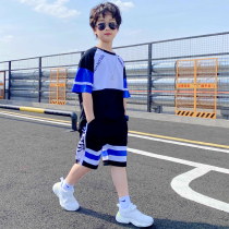 Boys' summer suit 2022 new children's pure cotton short sleeve t-shirt medium and large children's summer fashion clothes two-piece set