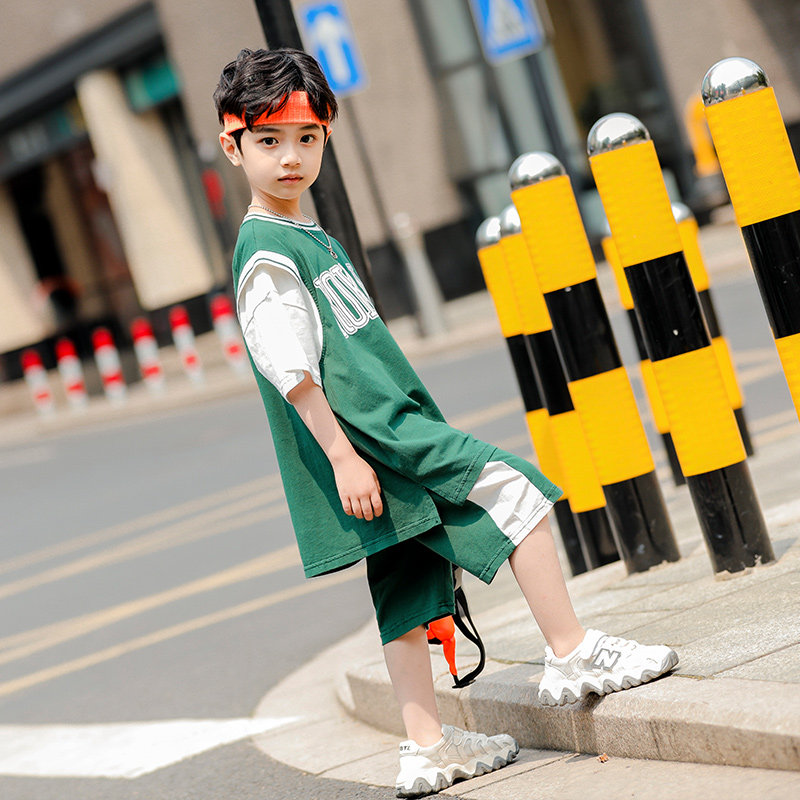 Boy Summer Clothing Suit 2022 New Kids Casual Sport CUHK Child Summer Short Sleeve Basketball Clothes Two Sets