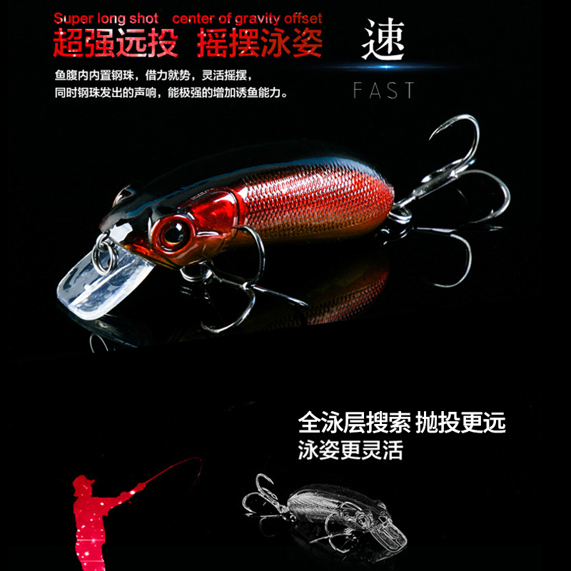 Luya bait Mino fat man set CC60 rock floating water submerged water full swimming layer mandarin fish cinnamon mouth freshwater