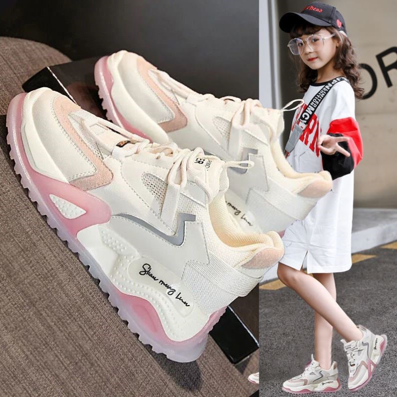 Girls running shoes lightweight non-slip spring and autumn breathable 2022 summer new mesh net red hot dad shoes autumn