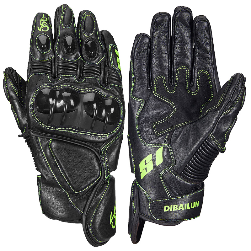 Dubai Lun Summer Locomotive Gloves Men's Real Leather Retro Locomotive Anti-Fall Cross-country Rider Riding Gear All Season