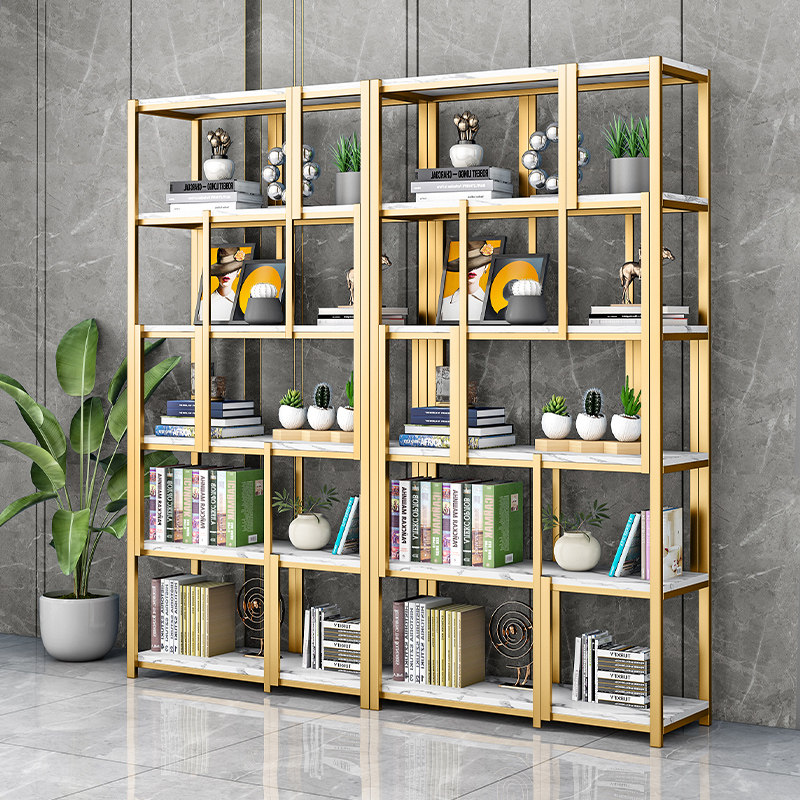 Modern light extravaganza Stainless Steel Bookshelves Landing Show Room Iron Art Shelve Metal Bookcase Metal Bookcase Bogu Decoration Shelf