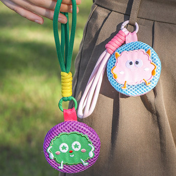 Grid cartoon small hanging bag multi-function coin wallet