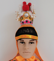Prince Hat Guanying Song and Dance Clothing Camp Master Nezha Third Prince Thunder Crown Embroidered Hat Jitong Marshal Headdress