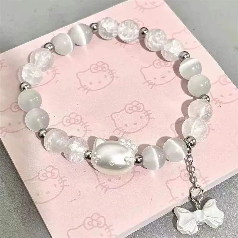 Hello Kitty, милый бисерный браслет ручной работы, для любимого, DIY, подарок на день рождения