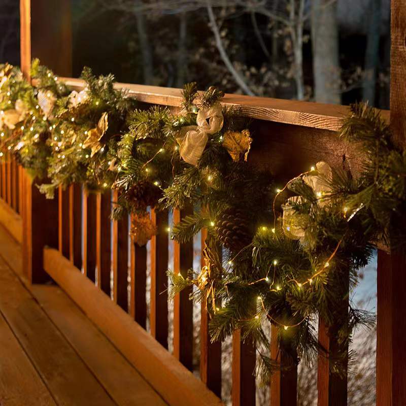 Solar light string wrapped tree light outdoor waterproof balcony courtyard festival decoration LED light led flashing small lantern belt