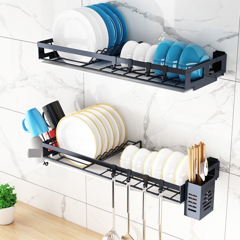Bowl dish drain basket bowl basin control bowl rack drain rack bowl rack wall-mounted wash basin free of punching kitchen hanging storage