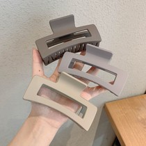 ins square grip clip 2021 new hair clip woman rear brain spoon large hair clip shark clip frosted temperament hairpin