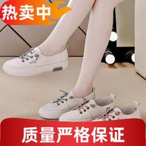 Camel brand genuine leather white shoes for women 2024 new popular summer slip-on slip-on shoes breathable fashionable and casual