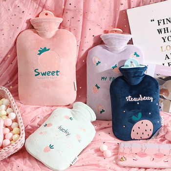 Hot Water Bottle Filled with Water, Thickened, Explosion-Proof, Waist Warmer, Hot Compress for Abdomen, Hand Warmer, Large and Small Sizes, Plush and Cute for Female Students