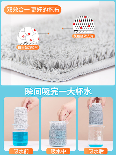 Universal Adhesive Mop Cloth Replacement Strips, Thickened for Home Use, No-Wash Lazy Mop Head