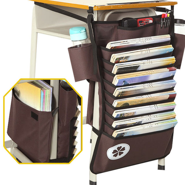 Top thick version large capacity desk student hanging book bag junior high school and high school book storage bag desk book stand hanging book bag