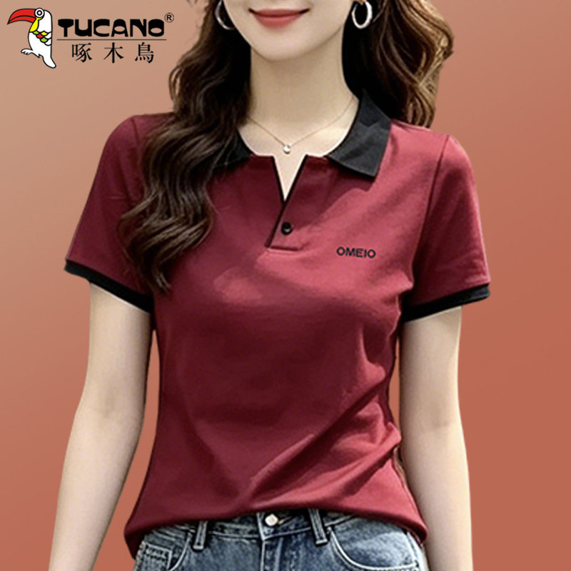 Woodpecker Brand Polo Shirt Short-Sleeved T-Shirt for Women Summer 2026 New Fashion Stylish Loose Casual Top