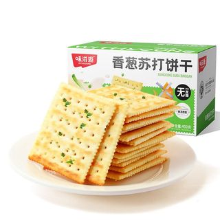 味滋源香葱苏打饼干400g/箱香葱味骨汤咸味P饼干早餐休闲食品小吃