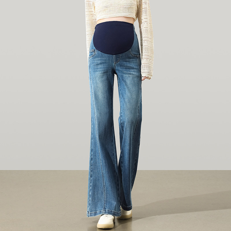 Maternity Jeans for Autumn, Flared Pants, 2026 New Style, Long Pants, Wide-Leg Pants, Belly Support, Slimming, Flared Pants for Women — 2