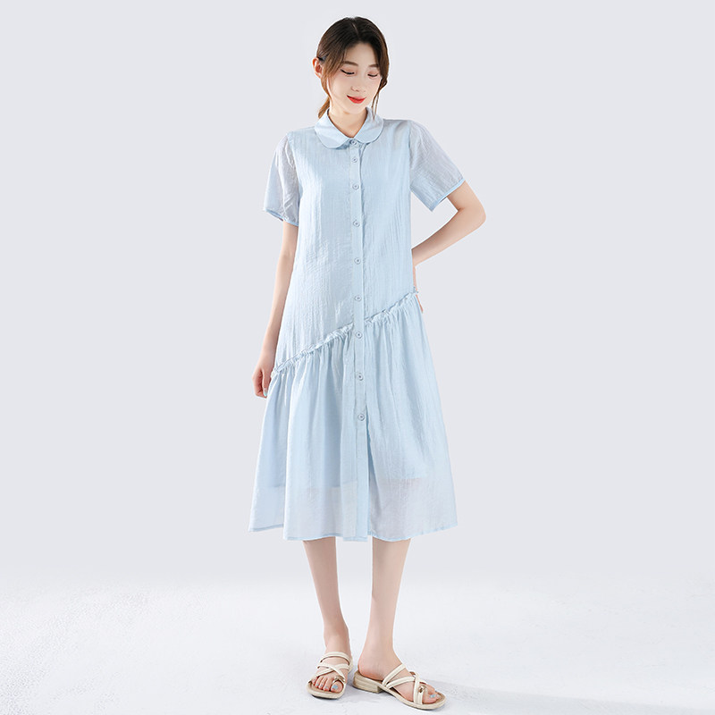 Forencos Maternity Dress 2026 New Loose Tencel Dress Summer Thin Mid-Length Dress Elegant Outfit — 3