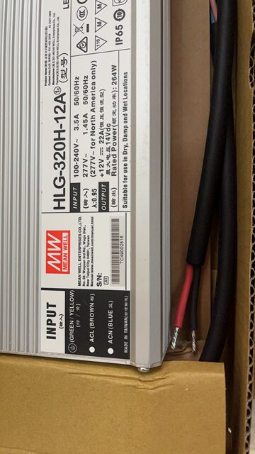 Hlg-320H-12A Lighting Power Supply 12V22A Guaranteed Genuine Taiwan Mean Well Quality