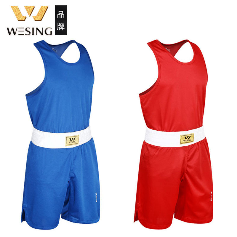 Jiurishan Boxing Uniform Adult Men's and Women's Professional Competition Training Sanda Muay Thai Fighting Boxing Training Uniform Set