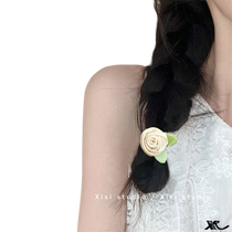 Sun Rose Atmospheric Flower Hair Tie Super Fairy Hair Rope Retro Hair Tie Ponytail Rubber Band Travel Hairpin