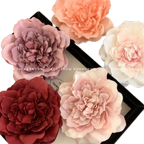 God of Atmosphere Burgundy Peony Flower Hair Clip Super Fairy Side Clip for Photos Atmosphere Bangs Clip Travel Hair Clip for Women