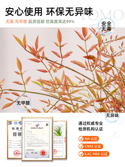 Simulated Green Plants, High-End Light Luxury Nandina Bamboo Indoor Ornaments, Floor-Standing Decoration, High-Quality Bionic Green Plant Potted Plants
