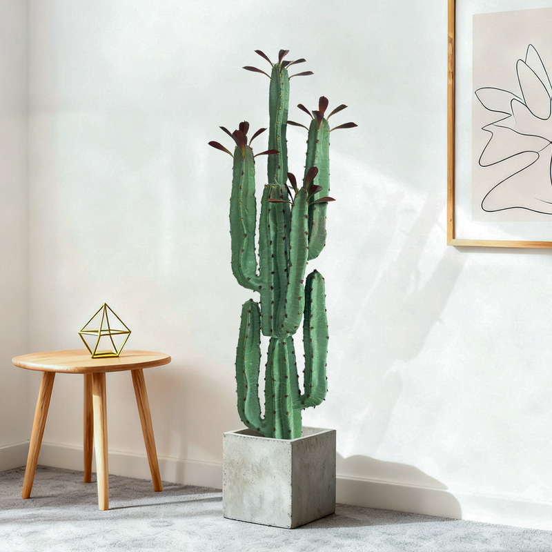 Simulated Green Plant Cactus Large Floor-Standing Potted Plant Indoor High-End Light Luxury Bionic Plant Ornament New Chinese Style Decoration Simulated Green Plant Cactus Large Floor-Standing Potted Plant Indoor High-End Light Luxury Bionic Plant Ornament New Chinese Style Decoration
