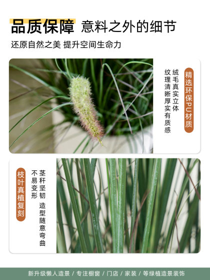 Indoor Window Display High-End Artificial Rabbit Tail Grass, Foxtail Grass, Caterpillar Grass Plant, Atmospheric Decoration, Bionic Fake Plant