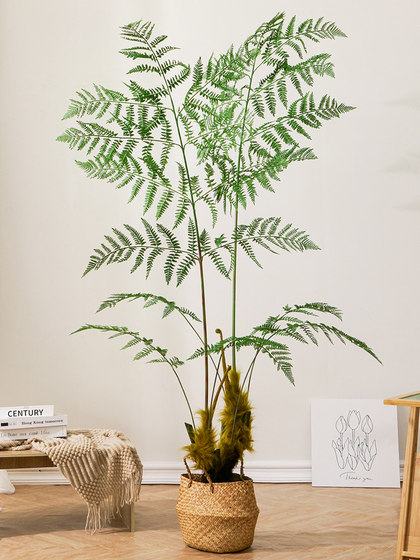 Large Artificial Green Plant, Light Luxury Golden Monkey Fern, Bionic Plant, Indoor Living Room Fake Tree Decoration, Potted Landscaping Ornament