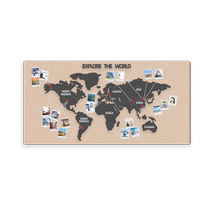 Carte du monde Travel Photo murale Épinoche Décoration Couple Couple Photo Mur Glued 3D Vivre Salon TV Contexte Décoration Mur Décoration Modern Brief Joins Vent Vent Wall Sticker