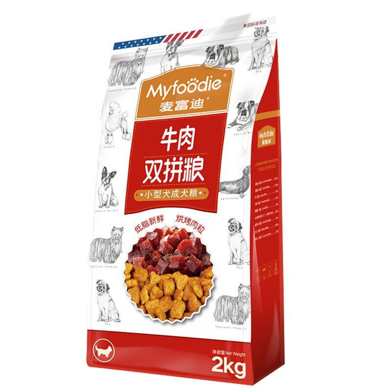 McFudi dog food small dog 2kg beef double grain adult dog teddy corgi bear universal 4 catties pack