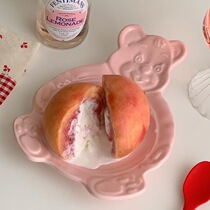 Sauces Ins Wind Small Bear Sweet bowl Home Korea Cute Cartoon Retro Ceramic Salad Seasoned Bowl fruit tray