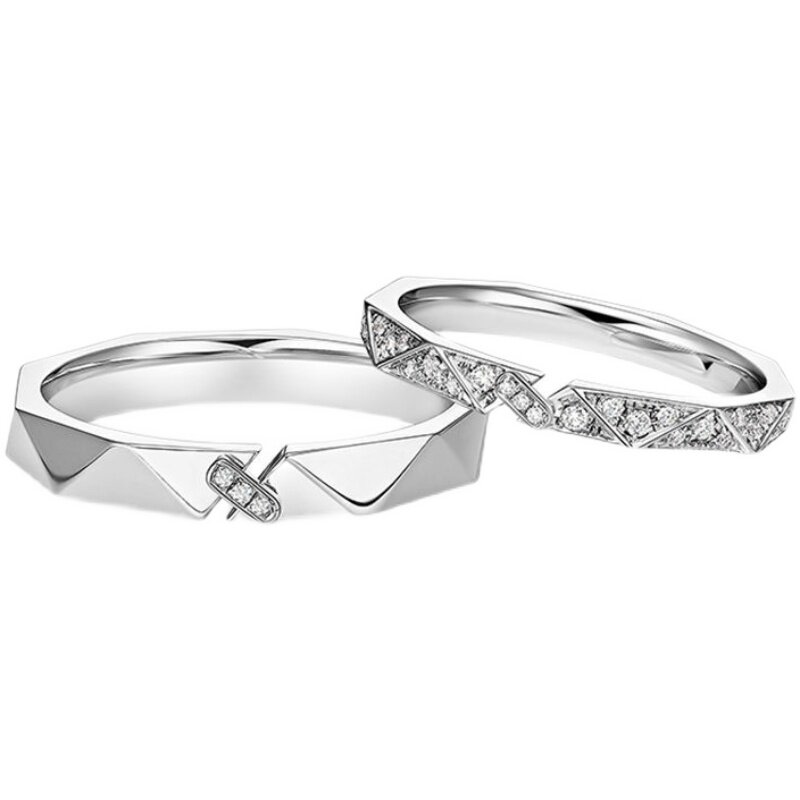 Small design ring, for beloved, 925 sample silver, light luxury style