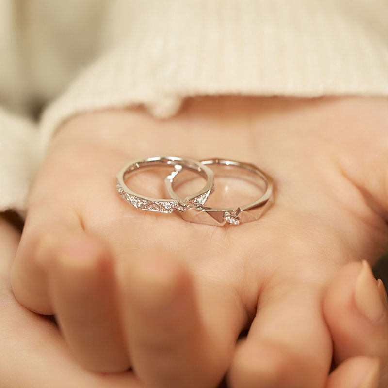 Small design ring, for beloved, 925 sample silver, light luxury style