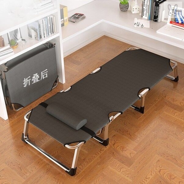 Student nap folding bed lunch break steel frame small children sleeping recliner single office escort bed easy