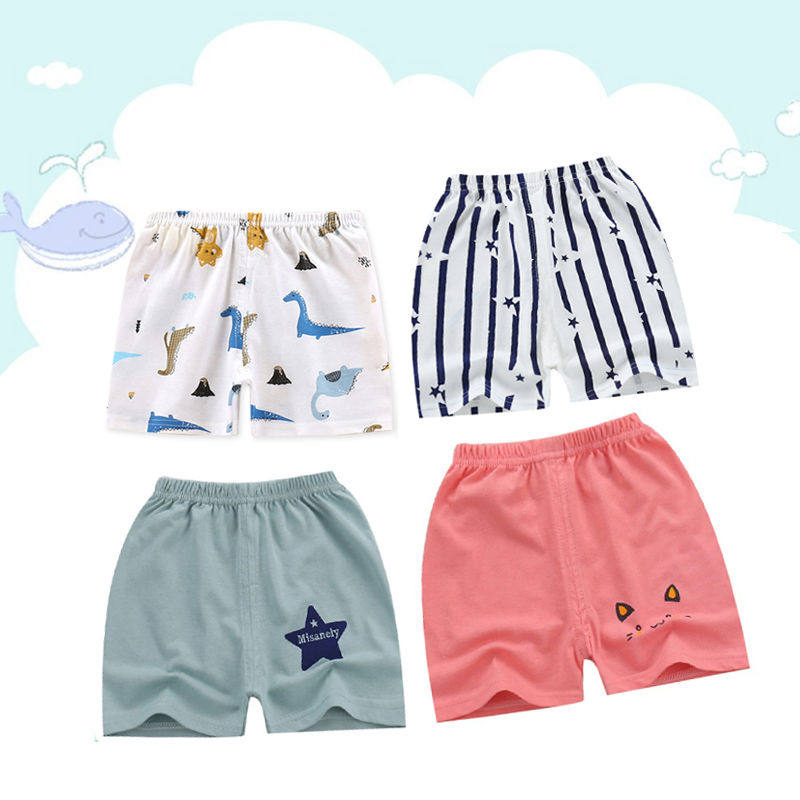 (2 Dress) Children's Pure Cotton Shorts Summer Male outside wearing loose and open range Pants Girl Thin pants