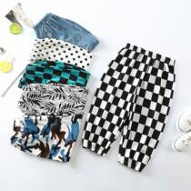 Child Pants Summer New Children Anti-mosquito Pants Male Girl Girl Casual Light Cage Pants Middle Boy Baby Loose Kharen Pants