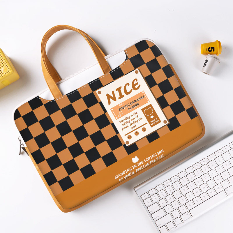 Chessboard Gripen Electric package 14 inch female handbag Apple macbookPro13 protective sleeve air Lenovo Little new 15 6 Advanced senses Little crowdsourced 16 inches Wind Huawei good-looking liner bag