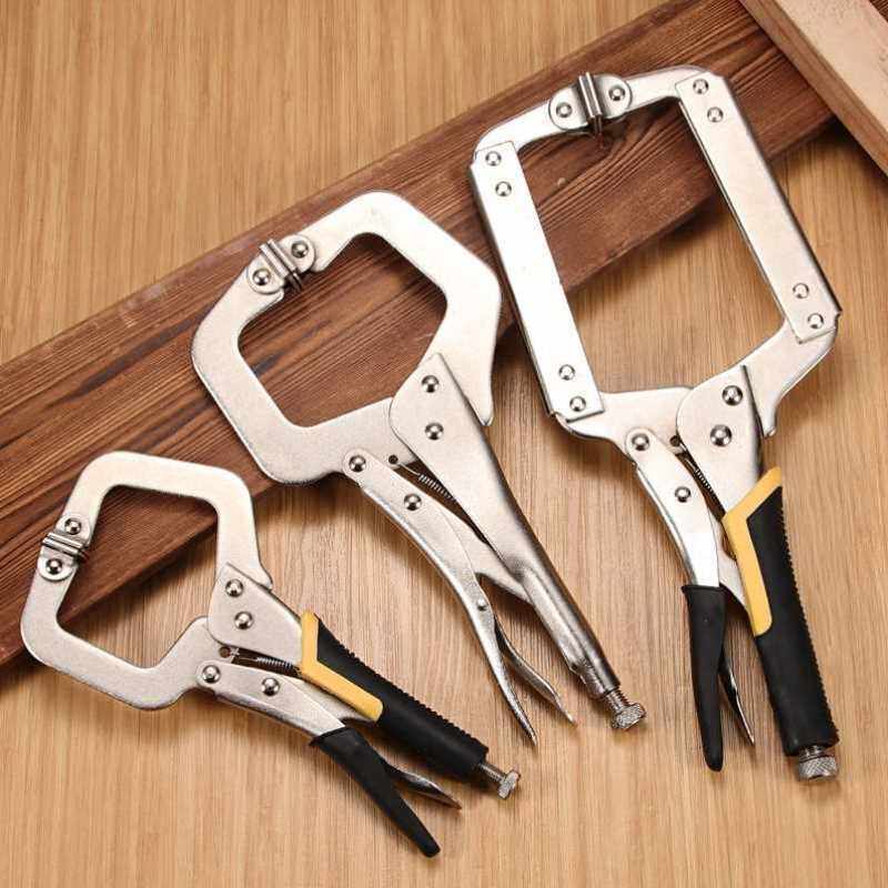 Strong pliers c-type large opening strong spring hair clamping clamp tool 18 inch round mouth woodworking pliers calipers manual
