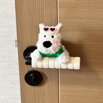 West Highland Door Handle Protective Cover Cute Plush Puppy Anti-Collision Indoor Room Decor Creative New Home Gift