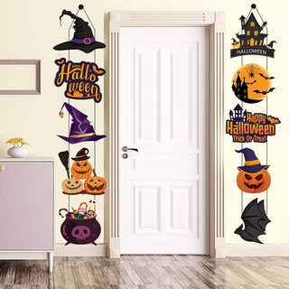 Halloween Decoration Door Hanging Paper Sign Happyhalloween Couplet Home Scene Arrangement Props