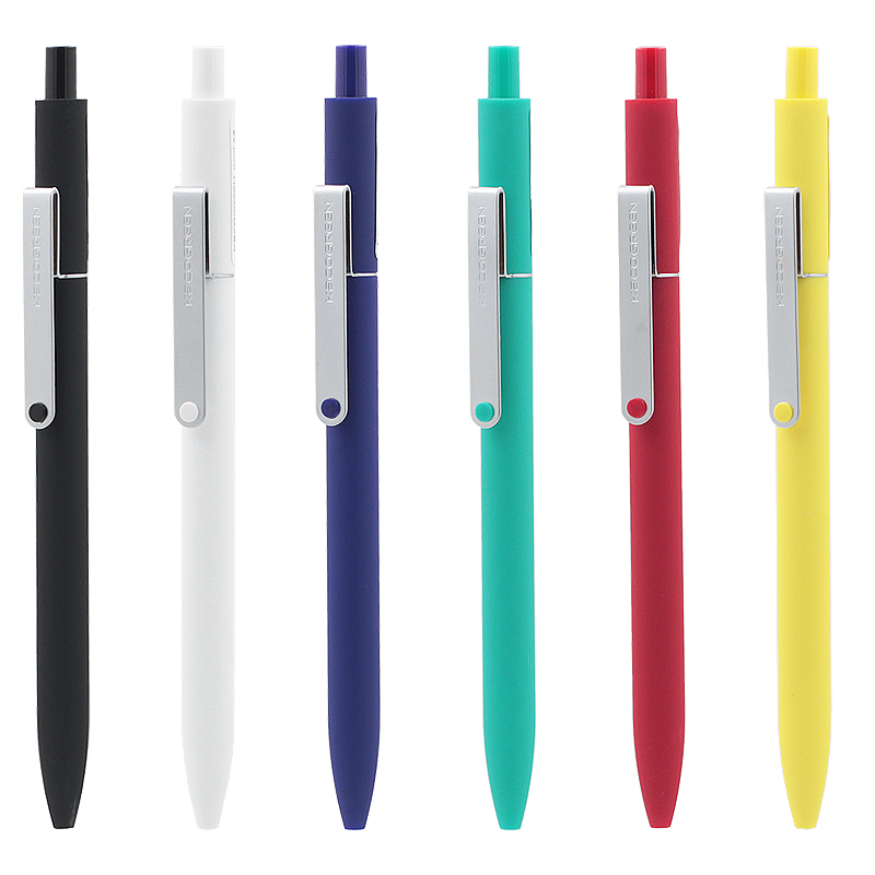 KACO Dot Black Middle Sex Pen K1025 Press Type Middle Pen Metal Pen Clip Frosted Color Rod Writing Black Hydro Pen 0 5mm-Taobao