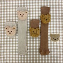 Han baby autumn and winter childrens socks cartoon bear stockings for boys and girls to keep warm high stockings