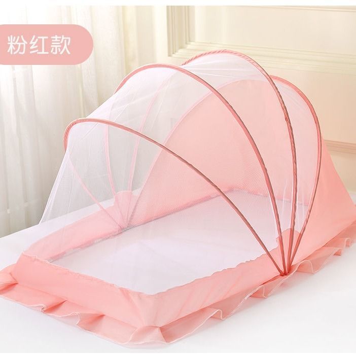 Mosquito-proof head cover sleeping crib mosquito net cover Mongolia bag free of installation shake-tone mesh red newborn mosquito nets can be folded